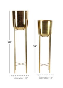 Metal Floor Gold Planter - Set of 2 - Image 6