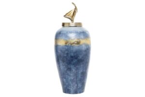 Glass Aluminum Vase - Blue - Image 2