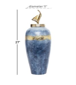 Glass Aluminum Vase - Blue - Image 4