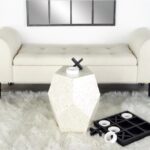 Wood Metal Fabric Storage Bench