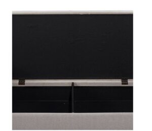 Wood Metal Fabric Storage Bench - Image 3