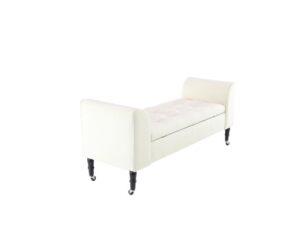 Wood Metal Fabric Storage Bench - Image 5