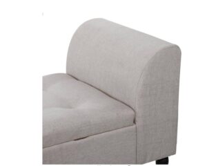 Wood Metal Fabric Storage Bench - Image 7