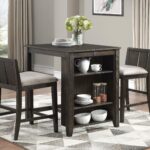 Daye 3pc Counter Height Set - Dark Cherry Wood