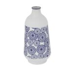 Metal Blue Vase - 8"W - Image 2