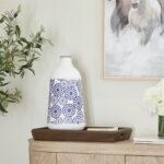 Metal Blue Vase - 8"W