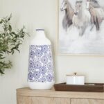 Metal Blue Vase - 13"W