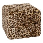 Wood Cotton Ottoman - Image 2