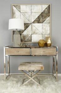 Metal Leather Stool - Image 2