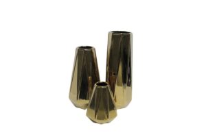 Ceramic Gold Vase - Set of 3 - Image 2