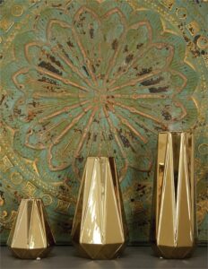 Ceramic Gold Vase - Set of 3