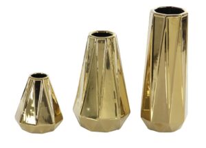 Ceramic Gold Vase - Set of 3 - Image 3