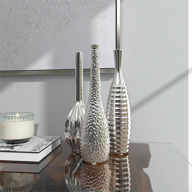 69681_2 Ceramic Silver Vase - Assorted - Image 1