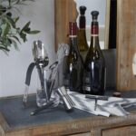 Genuine Leather Stainless Steel Bar Set - Black