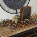 Genuine Leather Stainless Steel Bar Set - Brown