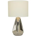 Ceramic Fabric Table Lamp - Silver - Image 4