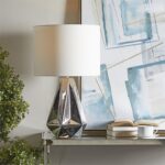 Ceramic Fabric Table Lamp - Silver