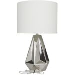 Ceramic Fabric Table Lamp - Silver - Image 3