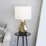Ceramic Fabric Table Lamp - Gold