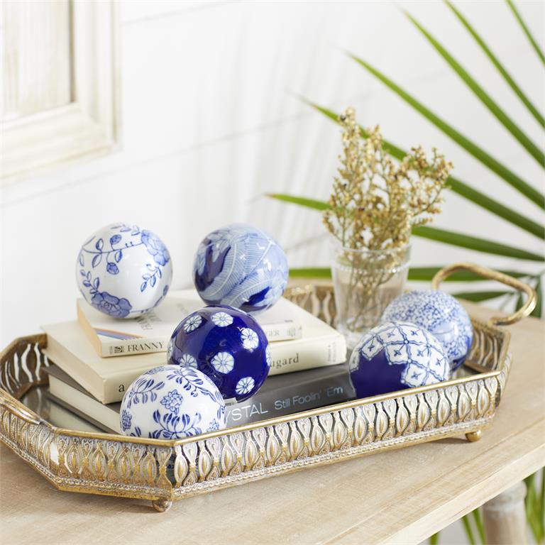 82520_3 Ceramic Blue Balls - Set of 6 - Image 1
