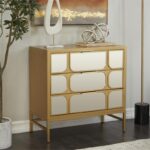 Metal Wood Gold Cabinet