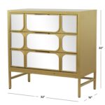 Metal Wood Gold Cabinet - Image 4