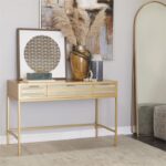 Metal Wood Gold Desk