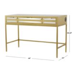 Metal Wood Gold Desk - Image 4