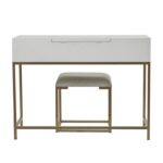 Wood Fabric Dressing Table - Set of 2 - Image 3