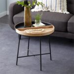 Metal Wood Side Table