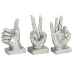 Polystone Silver Sculpture - Set of 3 - Image 2