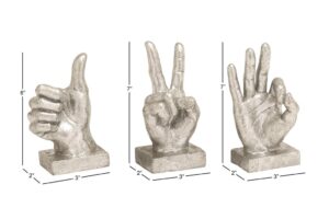 Polystone Silver Sculpture - Set of 3 - Image 4