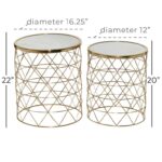Metal Glass Accent Table - Set of 2 - Image 4