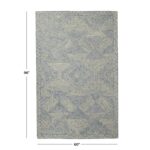 Blue Wool Geometric Handmade Area Rug - 5'x8' - Image 3