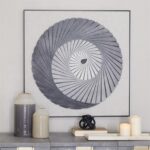 Gray Wood Geometric 3d Spiral Shadow Box W/ Black Frame