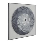 Gray Wood Geometric 3d Spiral Shadow Box W/ Black Frame - Image 3