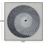 Gray Wood Geometric 3d Spiral Shadow Box W/ Black Frame - Image 5