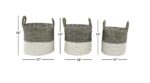 White Dried Plant Contemporary Storage Basket - Set of 3 - Image 4