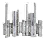 Silver Stainless Steel Organ Pipe Tube Vase - Image 4