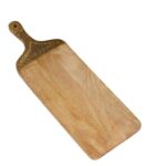 Brown Mango Wood Cutting Board W/ Gold Accents - Image 2
