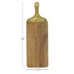 Brown Mango Wood Cutting Board W/ Gold Accents - Image 4