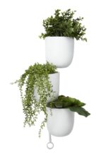 White Metal Contemporary Layered Wall Planter - Image 3