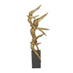 Gold Polystone Bird Sculpture - Image 2