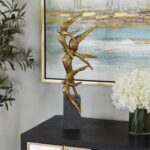 Gold Polystone Bird Sculpture