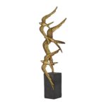 Gold Polystone Bird Sculpture - Image 3