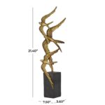 Gold Polystone Bird Sculpture - Image 5
