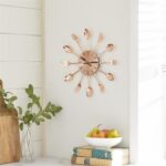 Copper Metal Starburst Utensil Wall Clock
