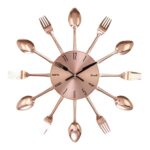 Copper Metal Starburst Utensil Wall Clock - Image 3