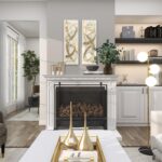 Gold Metal Abstract Dimensional Wall Decor W/ White Wood Backing - Set of 2 - Image 2