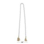 White Wood Handmade Beaded Garland W/ Tassel - Image 5
